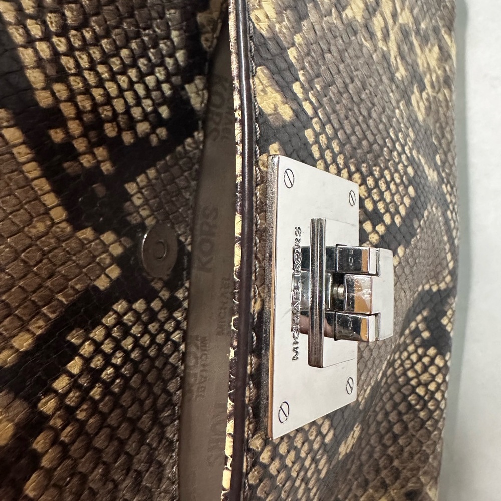 Michael Kors Tina Python Snake Embossed Satchel - image 5